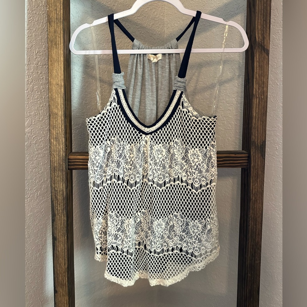 Elegant Lace Mesh Women's Top